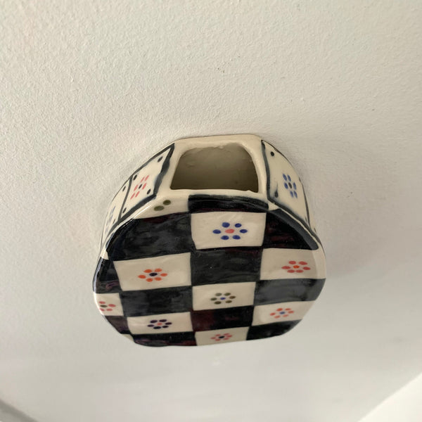 Checkered Wall Vase