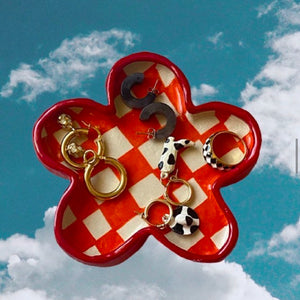 Flower Tray in orange checker