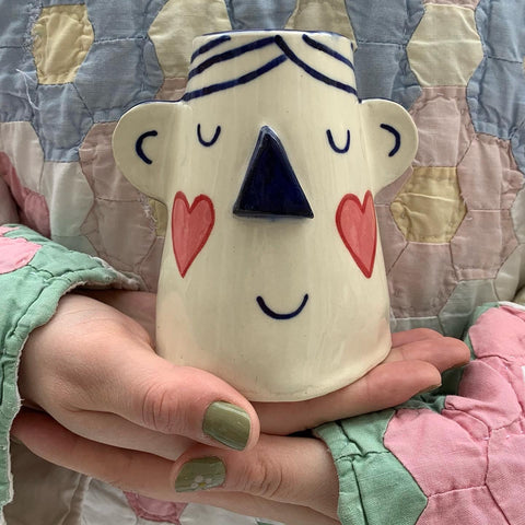 Face Vase with Heart Cheeks