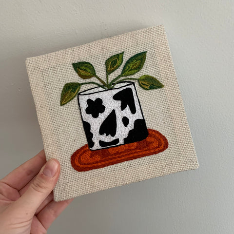 Cow Planter Embroidery