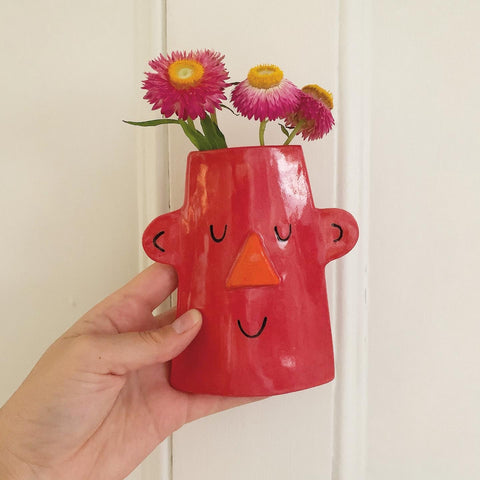 Pink Face Vase
